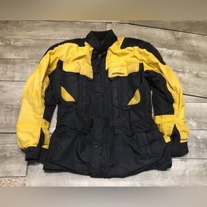 Firstgear Kilimanjaro Motorcycle Black & Yellow Jacket Coat Mens Size Large Tall